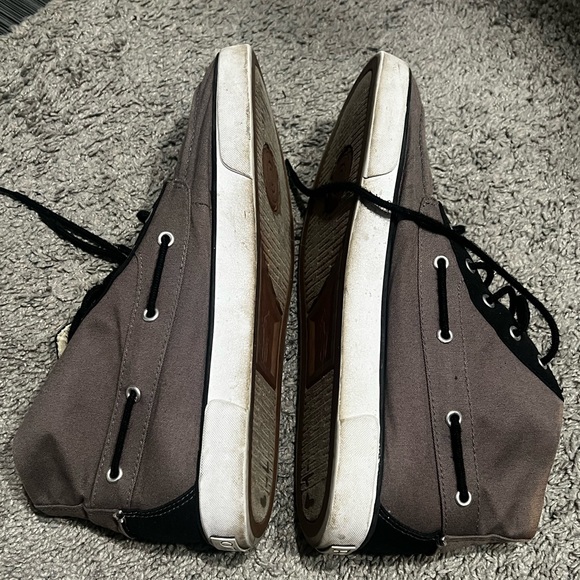 Polo Ralph Lauren Lander Chukka Gray/Black Canvas Mid Top Boat Shoes Men's 12D - Picture 3 of 5